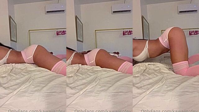 onlyfans leaked video of Aishah Sofey lying on the bed shaking her ass