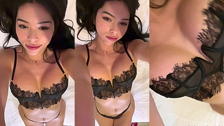 leaked video of Aishah Sofey taking a selfie in a sexy lingerie