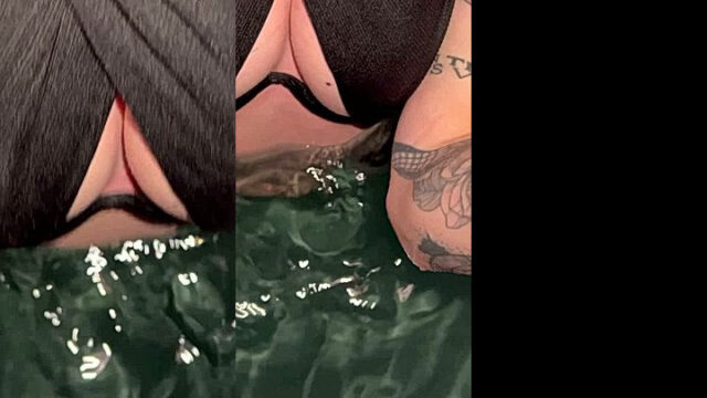essaere wearing a sexy bikini playing inside the pool