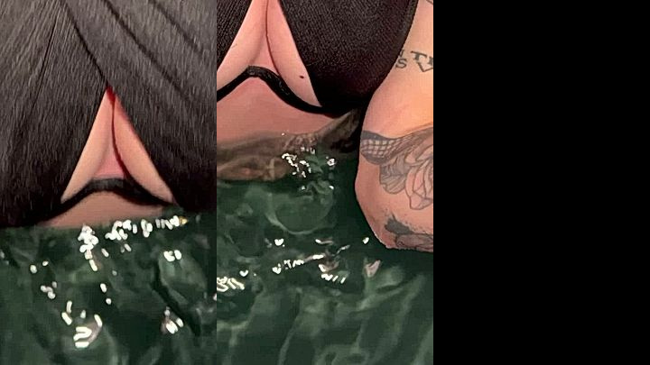 essaere wearing a sexy bikini playing inside the pool