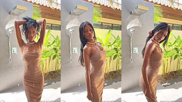 naked Anna Celeste taking a shower in new onlyfans leaked video