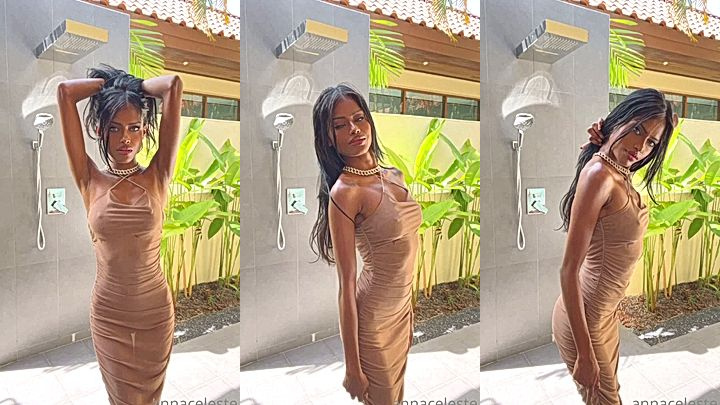naked Anna Celeste taking a shower in new onlyfans leaked video