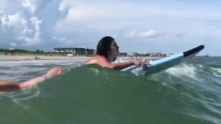 Aishah Sofey in a sexy bikini surfing in leaked video