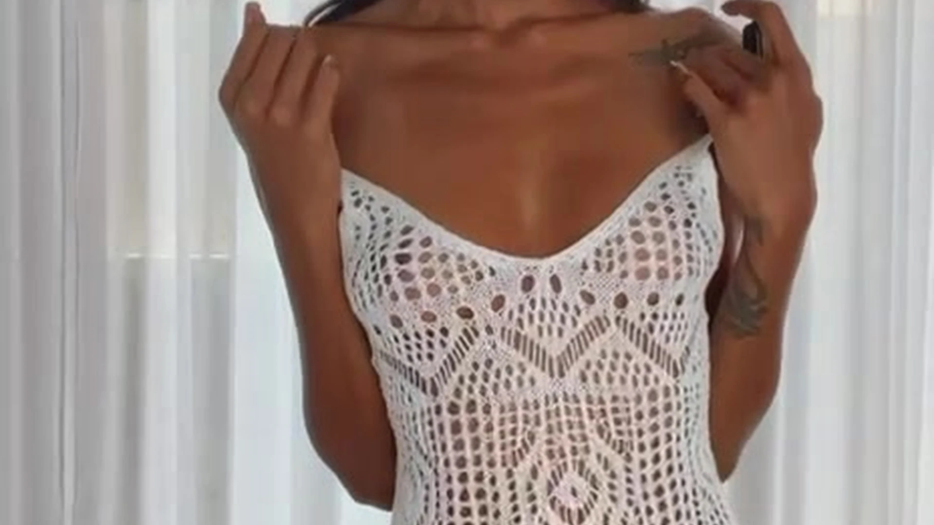 Anna Celeste dropped her dress to show off her small tits