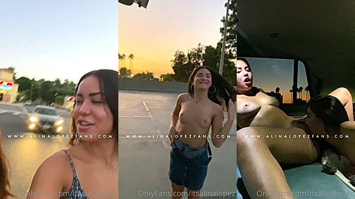 Alina Lopez stripping her cloth outdoor and getting her pussy fingered