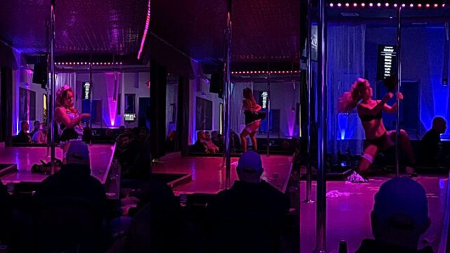 sexy Alina Lopez dancing on stage with a dancing pole